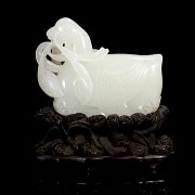 Carved jade figurine ‘Duck and Lotus’, Qing dynasty