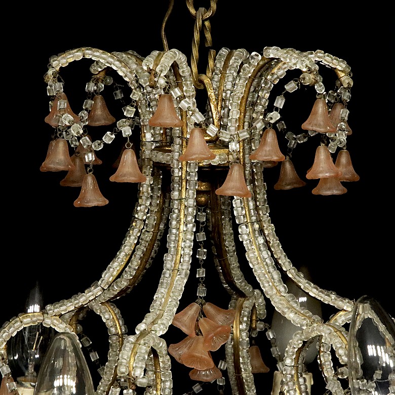 Glass bead chandelier, 20th century