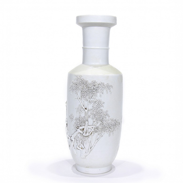 Jarrón de porcelana esmaltada en blanco, Wang Bingrong