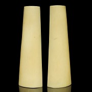 Pair of ivory armrests, early 20th century