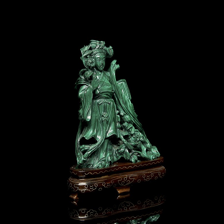 Carved malachite figure ‘Lady’, 20th century