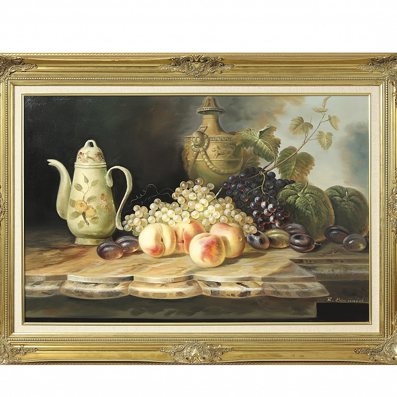 R. Bernard (20th century) ‘Still life with fruit’