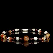 Agate and liuli bead necklace, Qing dynasty