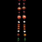 Necklace of colourful agate and glass beads, Qing dynasty