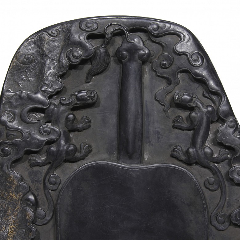 Carved stone painting palette, Qing dynasty.