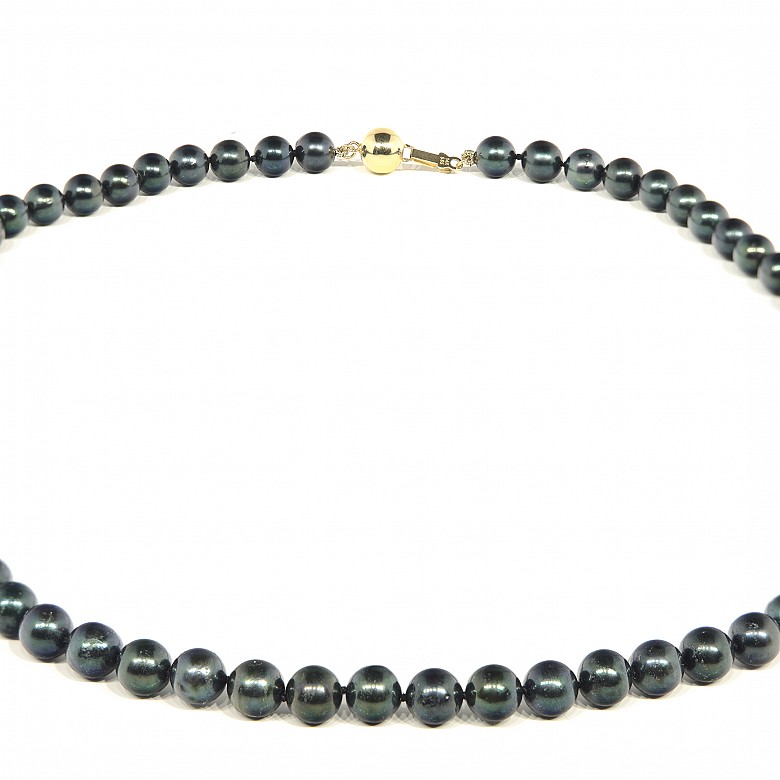 Akoya black pearl necklace