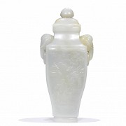 Carved jade vase, Qing dynasty.