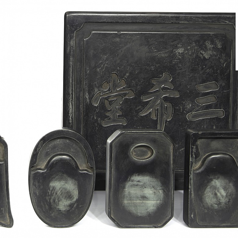 Conjunto de piedras de entintar, dinastía Qing, Qianlong