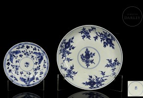 Two Qing Dynasty ‘Flowers and Butterflies’ Porcelain Dishes