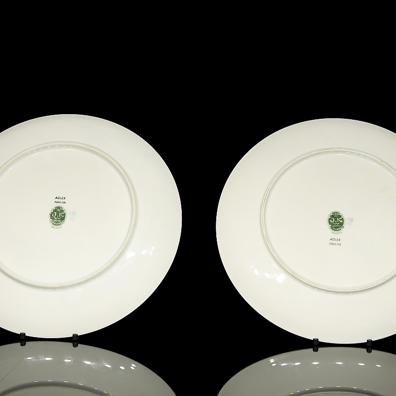 Pair of plates, JKW Decor Carlsbad Bavaria ‘Cries of London’, 20th century