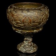 Carved wooden chenxiangmu ritual censer, Qing dynasty