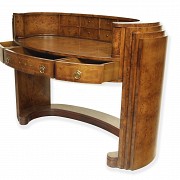 Elm oval Art Deco style desk - 8