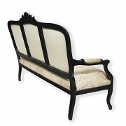 Ebonised armchair with Art Nouveau style upholstery, 20th century - 2