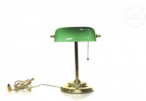 Emeralite style desk lamp, late 20th century