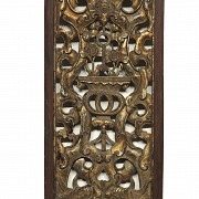 Carved wooden panel ‘Dragons and Bats’, Qing dynasty