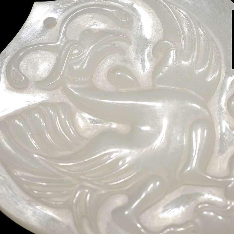 Phoenix relief plaque, jade, Western Han Dynasty