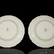 Pair of porcelain plates, JWK Carlsbad Bavaria, 20th century