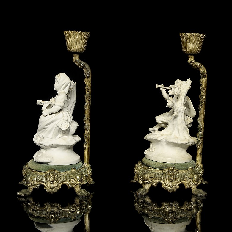 Pair of candleholders ‘Musicians’ 20th century - 3