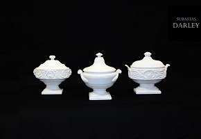 Conjunto de tres recipientes de porcelana, Villeroy and Boch, S.XX