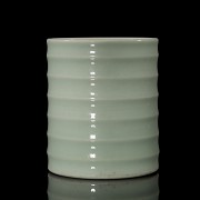 Celadon-glazed ‘Bamboo’ brush pot, Qing Dynasty