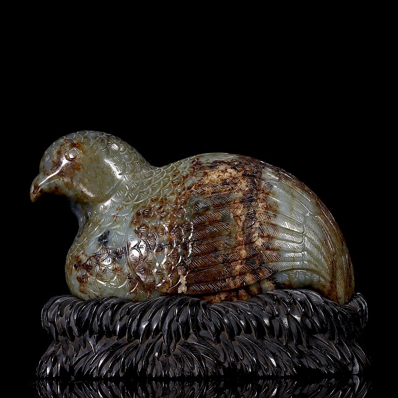 Carved jade figurine ‘Quail’, Qing dynasty