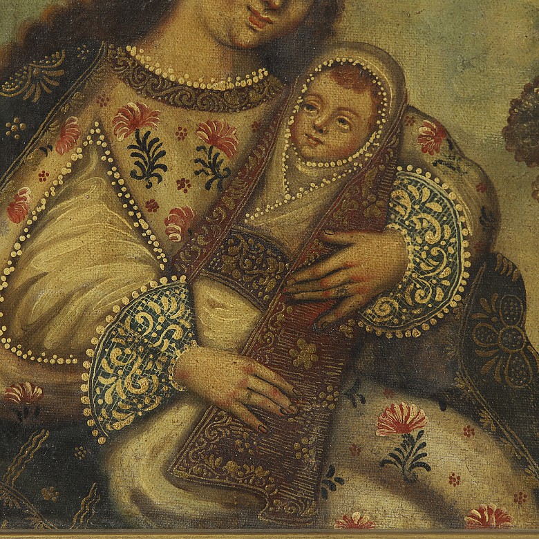 Colonial school 19th-20th century “Virgin with child”