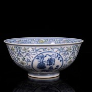 Porcelain doucai bowl with “Bogu Hua” scene, Qing dynasty