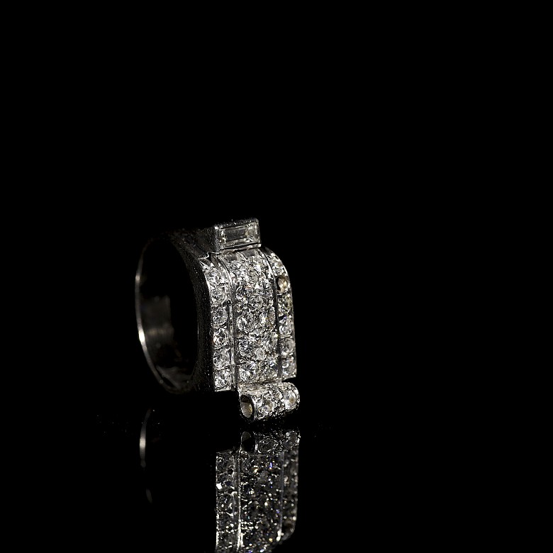 White gold ring with diamonds