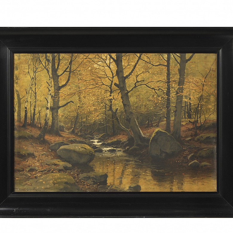 Painting (20th century) ‘Stream in the forest’ - 6