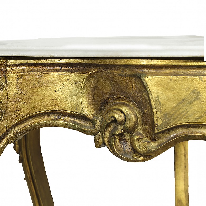 Carved and golden wood console, 20th century - 7