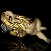 Painted cherub sculpture, 20th century