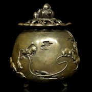 Bronze censer with reliefs, Qing dynasty