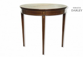 Extending circular table, Empire style, 20th century