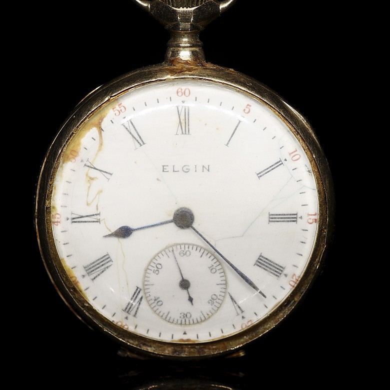 Pocket watch ‘Elgin’ in yellow gold - 1