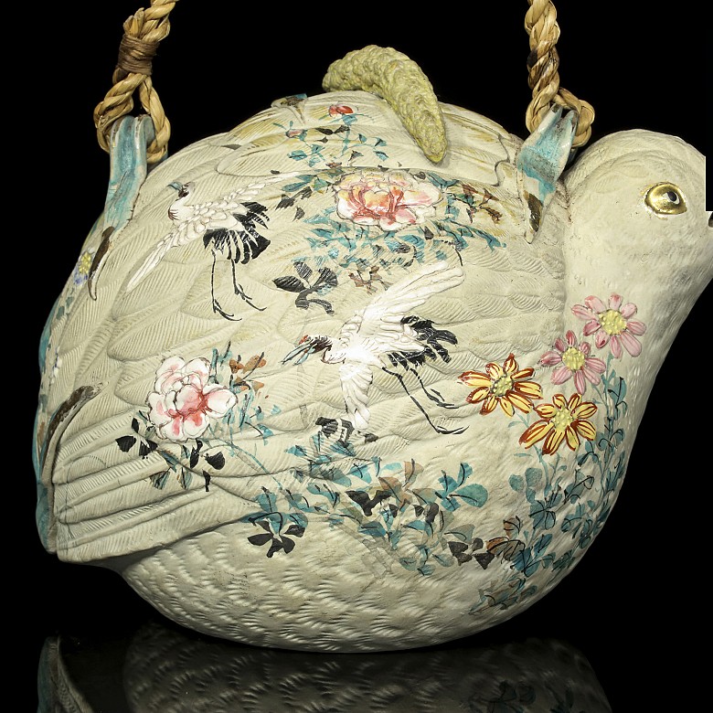 Painted clay teapot, Asia, 20th century