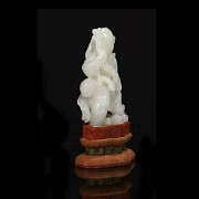 Hetian white jade figurine “Child and dogs”, Qing dynasty