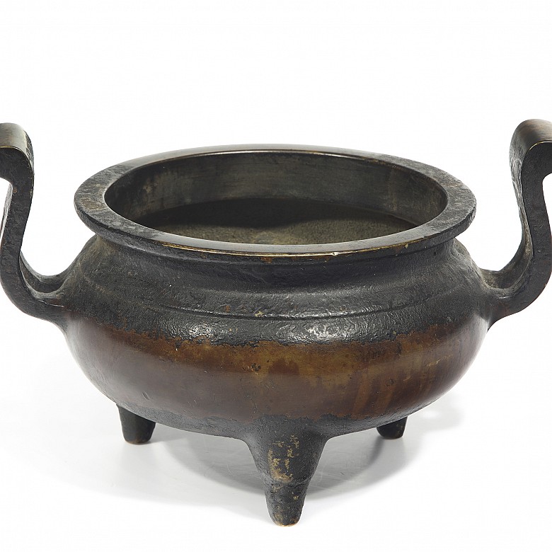 Bronze censer with handles, with Xuande mark - 4