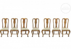 Queen Anne style chair set, circa 1900