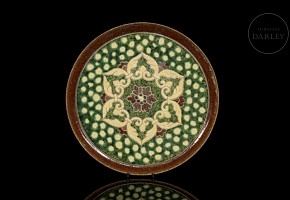 Sancai glazed ceramic dish, Tang dynasty