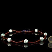 Agate and glass bead necklace, Qing dynasty