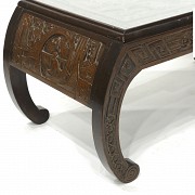 Low carved wood table, China, 20th century