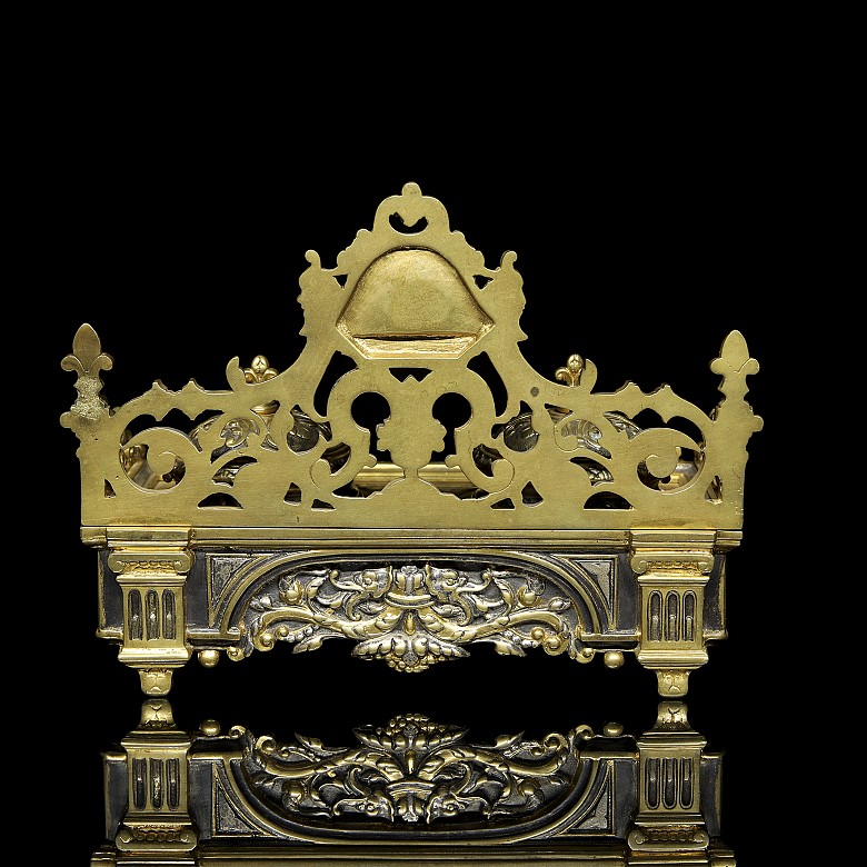 Louis XIV style gilt inkwell, 19th-20th century - 9