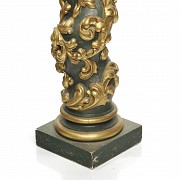 Solomonic carved and polychromed wooden column, 20th century - 6