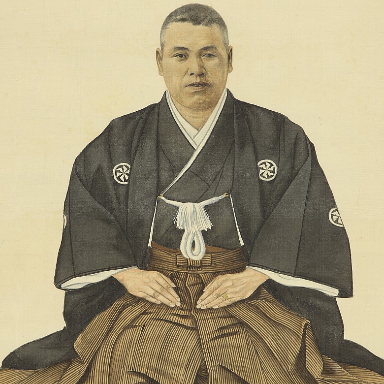 Japanese painting ‘Samurai Portrait’, 20th century