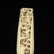 Carved ivory figure ‘Village in the Mountains’, early 20th century