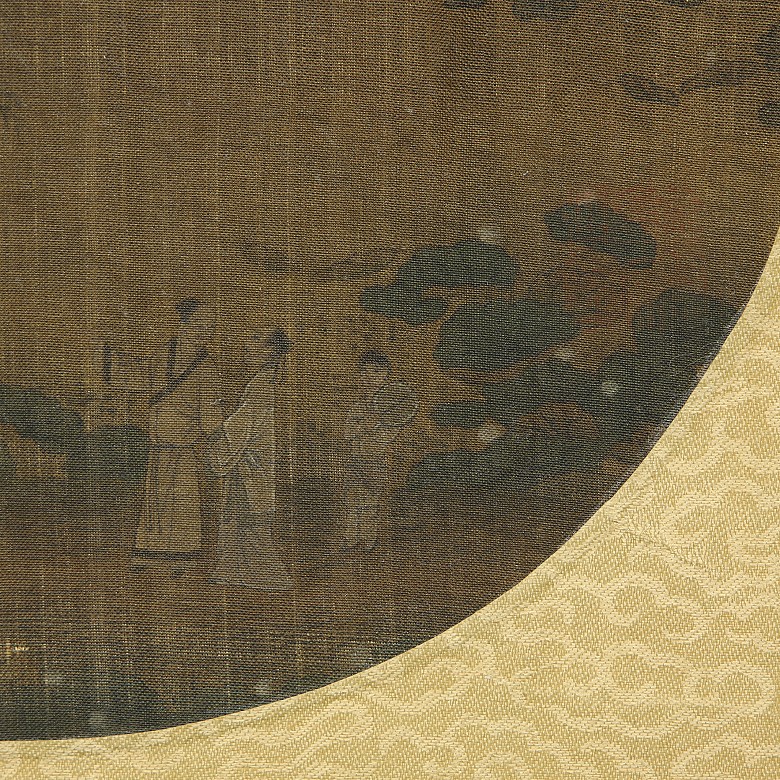 Chinese silk painting ‘Ancient Landscape with Characters’, Song dynasty