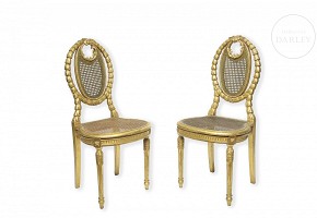 Pair of Louis XVI style chairs, early 20th century