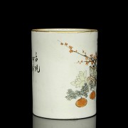 Xu Pinheng. Enamelled porcelain brush jar