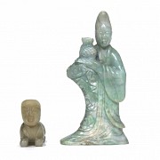 Lot of two jade figurines, 20th century