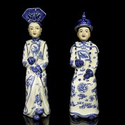 Pair of porcelain civil servants, 20th century